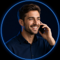 English speaker in a voice call